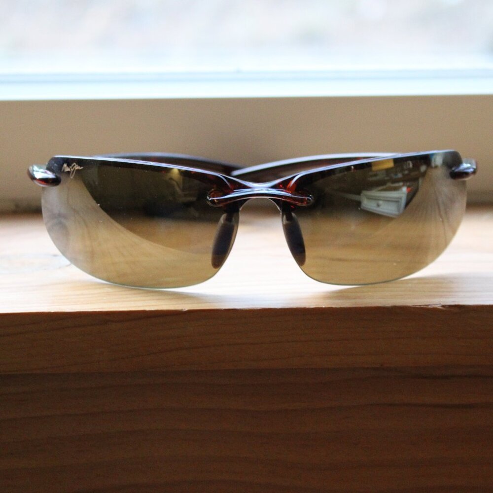 🎉3xHP🎉Maui Jim Banyans Polarized Rimless Sunglasses MJ-412-10 - Picture 8 of 10